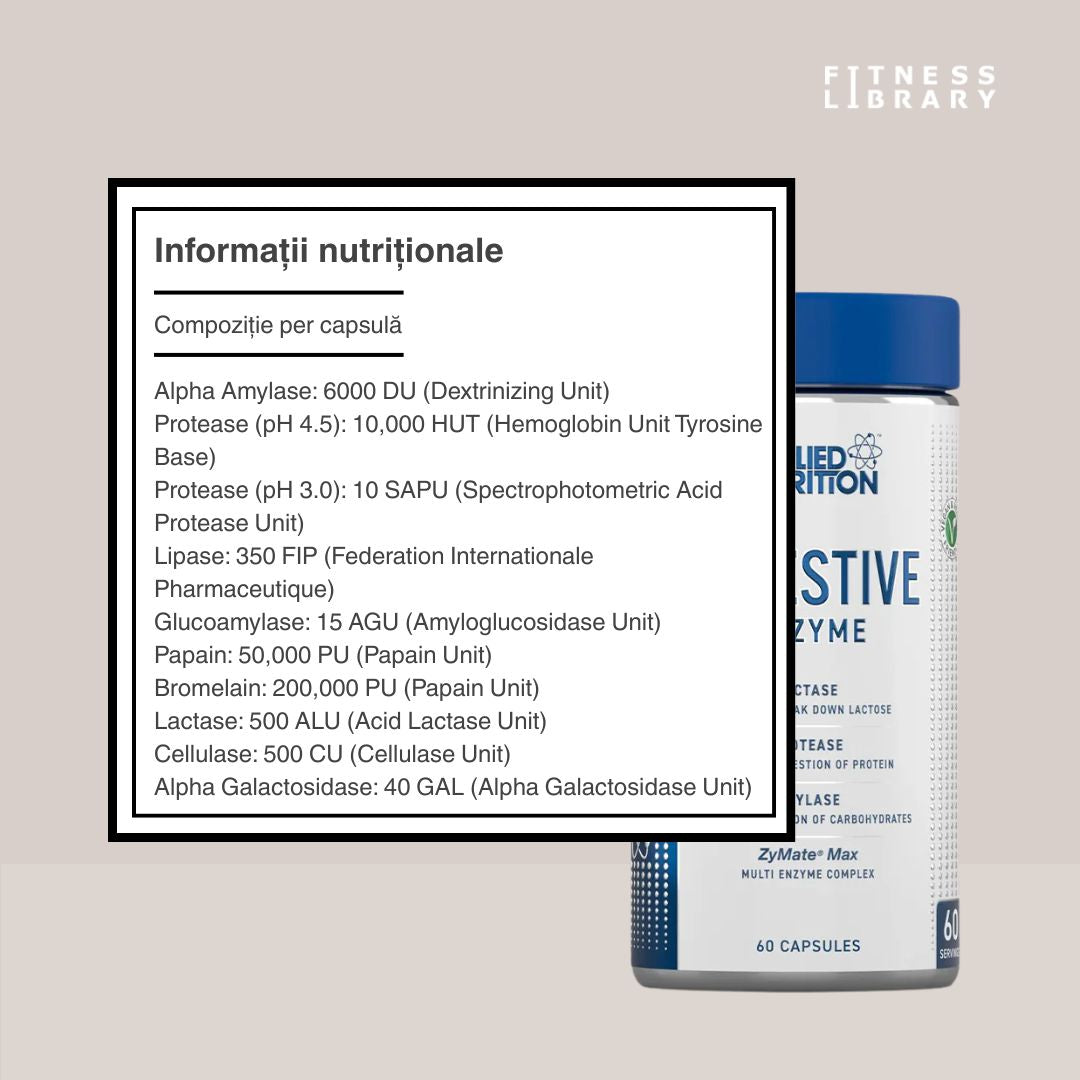 Digestie perfectă și absorbție completă cu Enzime Digestive Applied Nutrition. Vitalitate resimțită din interior!