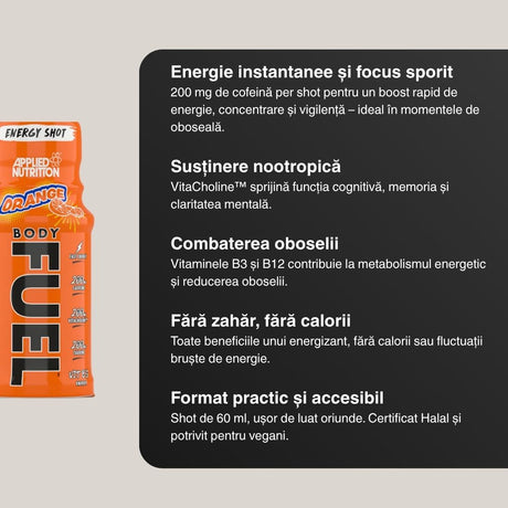 Energie instantanee și claritate mentală cu Body Fuel. Cuceră ziua!