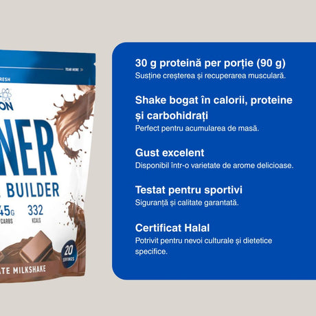 Crește masa musculară rapid cu Gainer Muscle Builder de la Applied Nutrition. Recuperare optimă, performanță maximă.