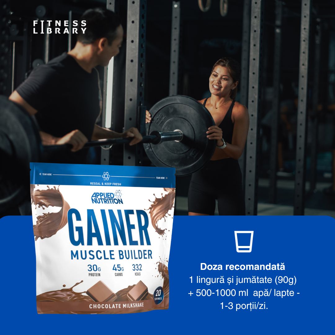 Mușchi puternici, recuperare rapidă. Gainer Muscle Builder de la Applied Nutrition.