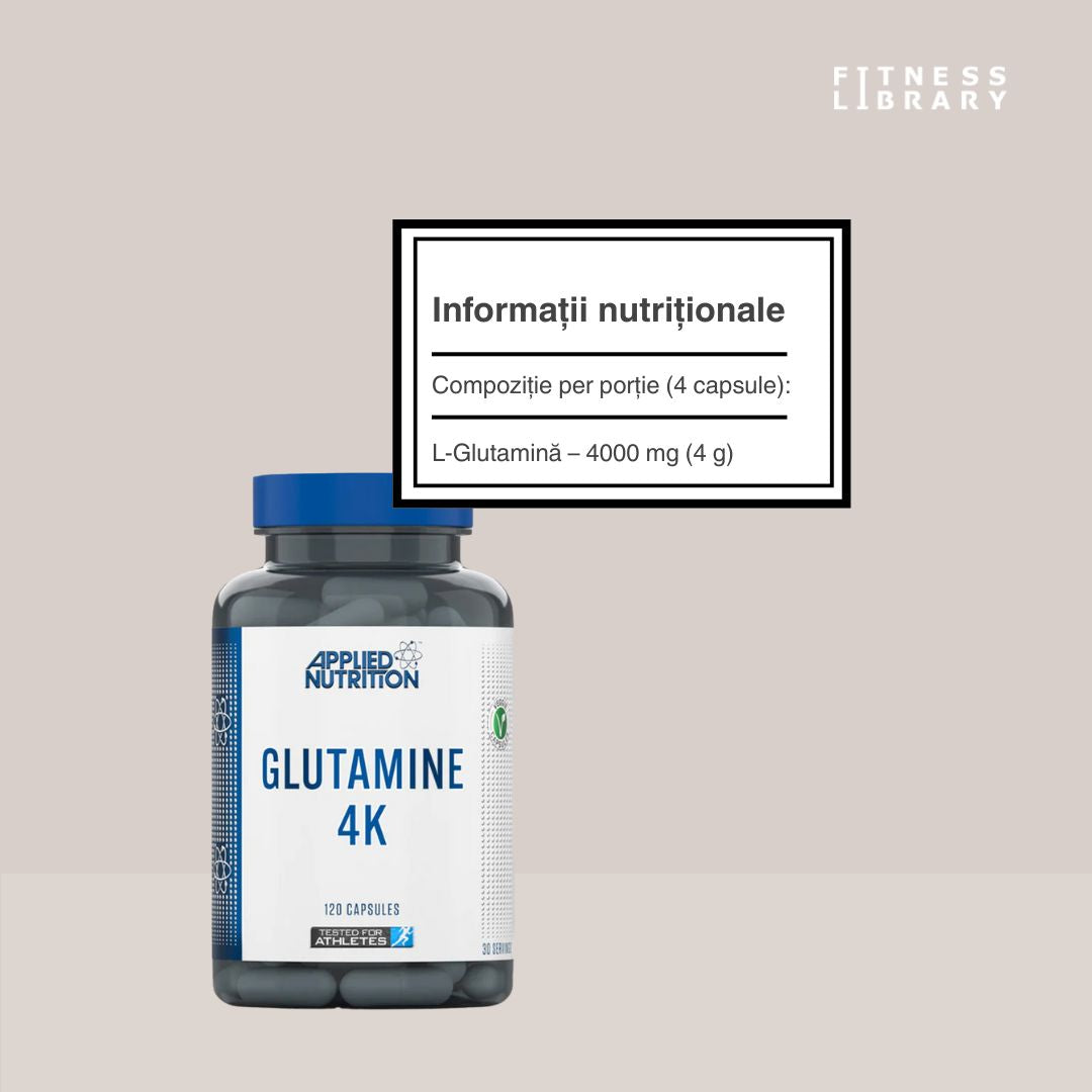 L-Glutamina 4K: Recuperare musculară rapidă și imunitate puternică. Performanță absolută.