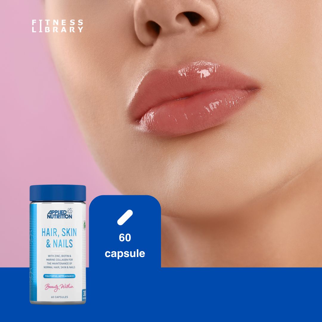 Păr, piele și unghii strălucitoare cu Complexul Hair, Skin & Nails de la Applied Nutrition. Hrănește și revitalizează pentru încredere naturală.