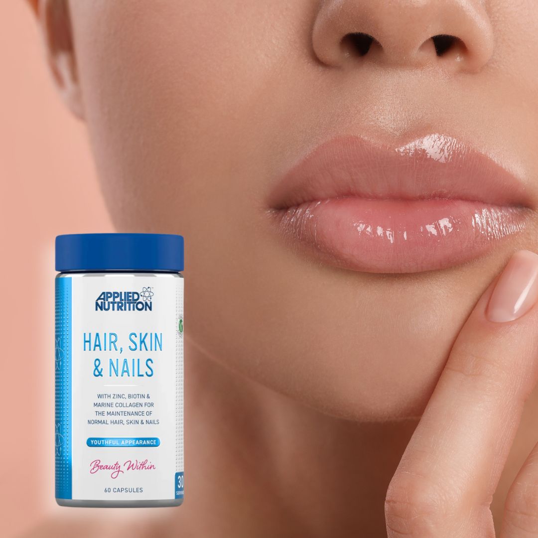 Păr, piele și unghii radiante cu complexul Hair, Skin & Nails de la Applied Nutrition. Descoperă strălucirea ta naturală!