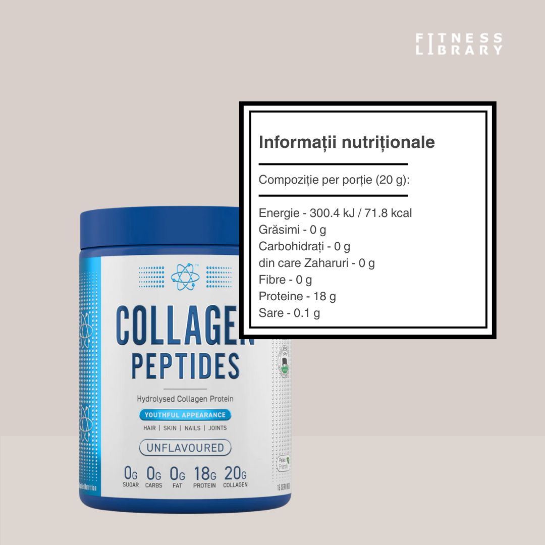Colagen Hidrolizat APPLIED NUTRITION: Piele radiantă, articulații suple, vitalitate sporită.