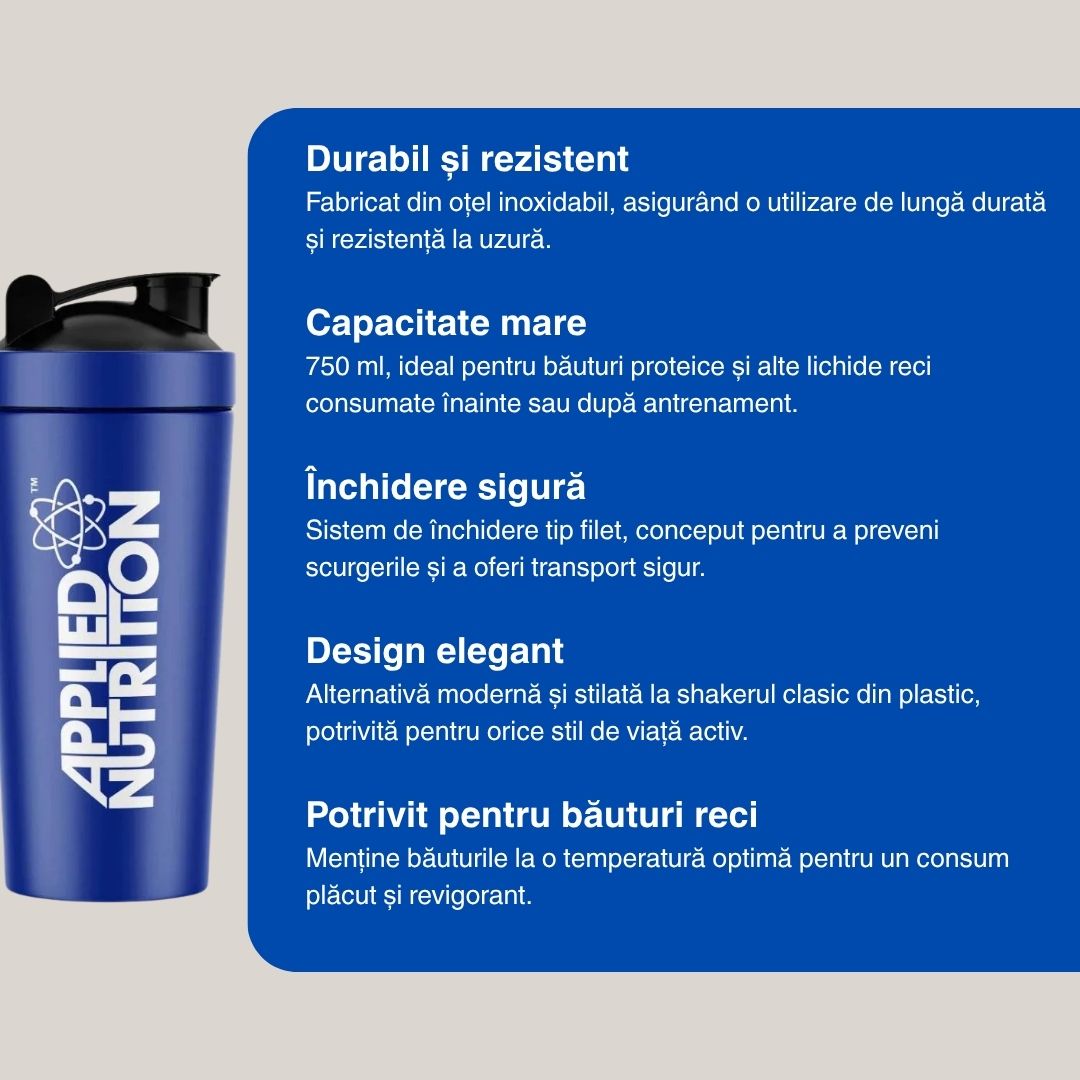 Shaker APPLIED NUTRITION: Sănătate, stil și băuturi perfecte oriunde. Eco-friendly.