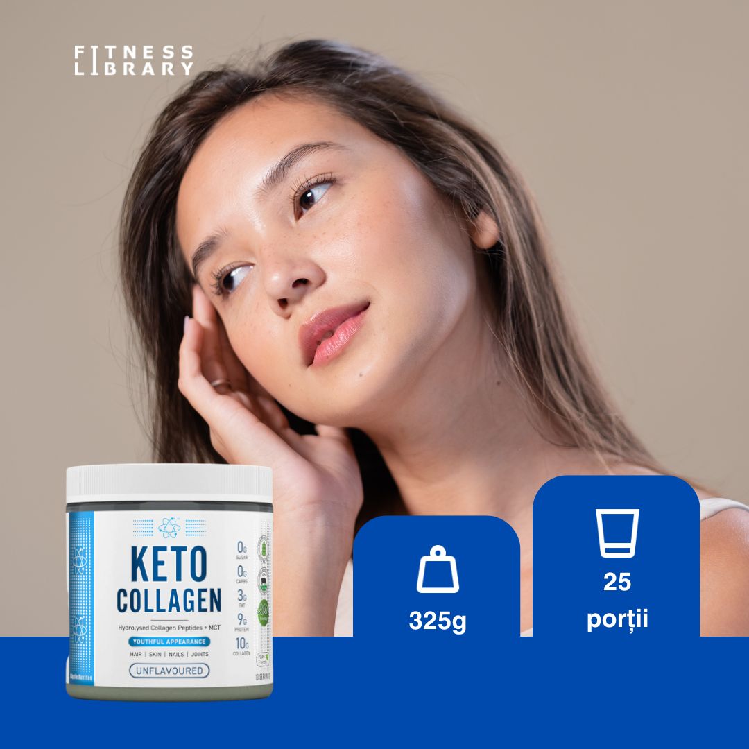 Piele tânără, articulații suple și energie vibrantă cu Keto Collagen de la Applied Nutrition.