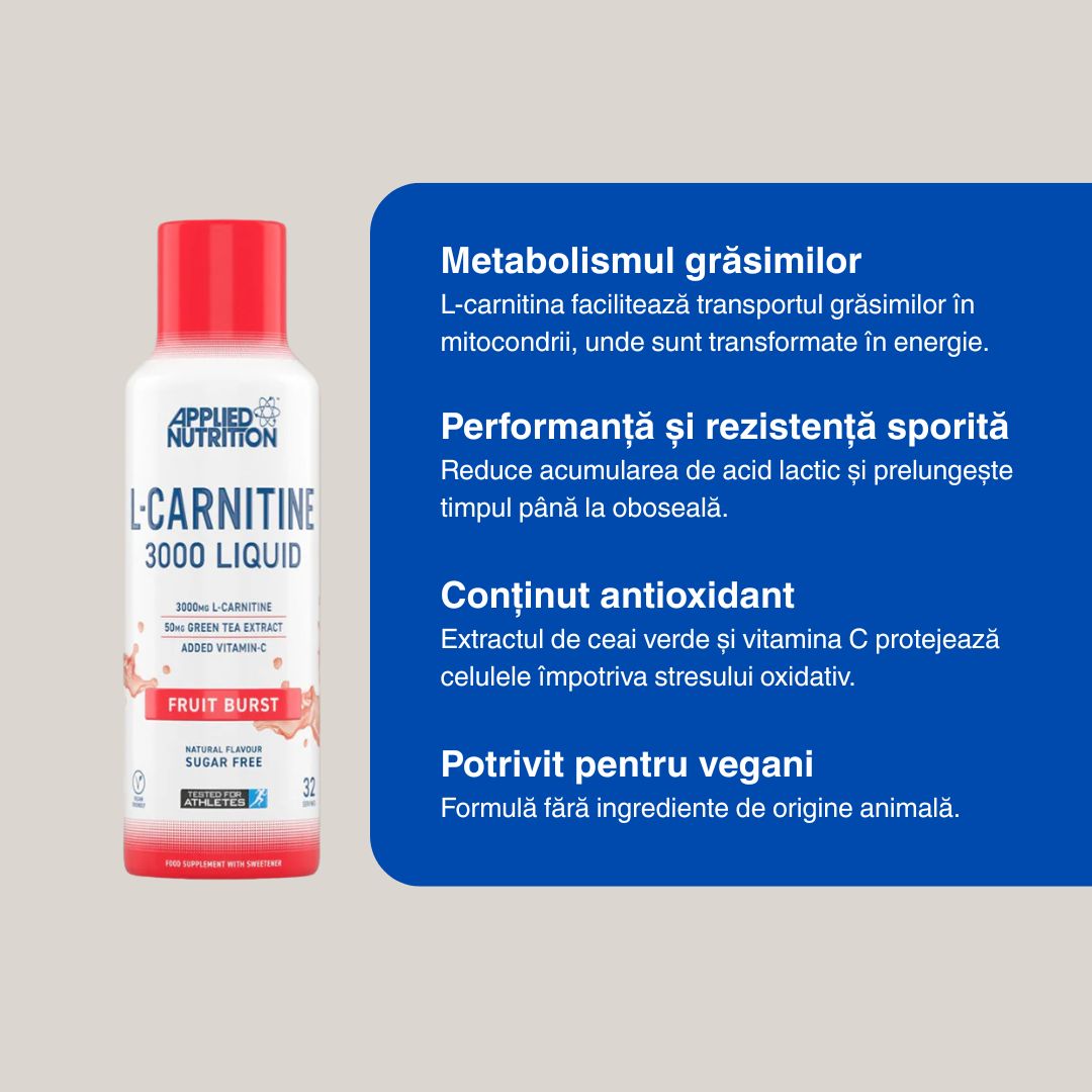 L-Carnitină Lichidă 3000: Performanță maximă, siluetă definită.