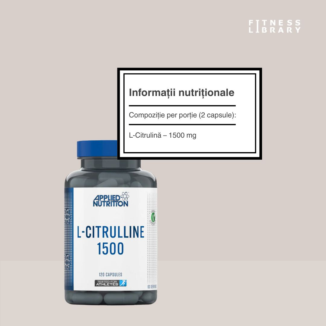 L-Citrulină 1500: Performanță maximă, energie sporită, recuperare rapidă.