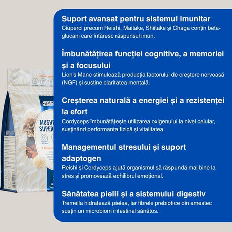 Claritate. Energie. Performanță. Elixir adaptogen cu ciuperci pentru minte și corp.