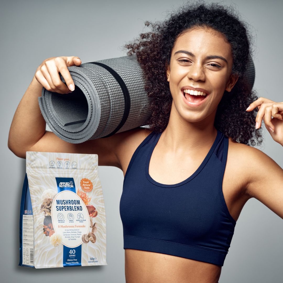 Imunitate și claritate mentală cu Superblend de ciuperci de la Applied Nutrition. Performanță cognitivă amplificată, zilnic.