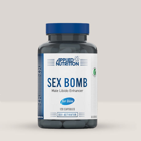 Imagine cu Applied Nutrition Sex Bomb pentru bărbați, activator al libidoului masculin, 120 de capsule, 60 de serviri.
