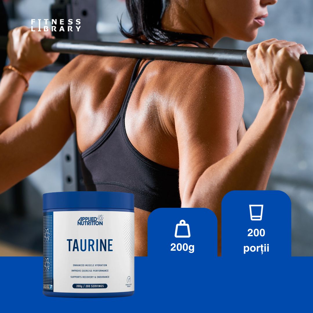 Performanță premium, recuperare absolută cu Taurina Pură Applied Nutrition.