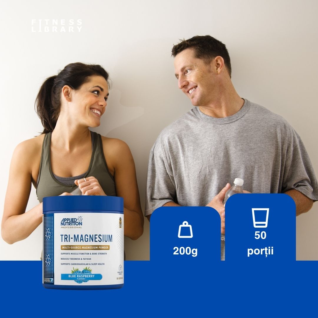 Revitalizează-te cu Tri-Magnesium Powder de la Applied Nutrition. Somn odihnitor, energie sporită.