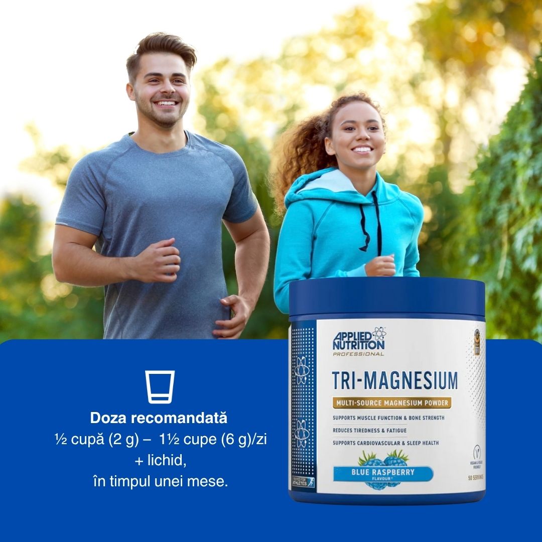 Somn profund, regenerare rapidă. Tri-Magnesium Powder de la Applied Nutrition: energie pentru întreaga zi.