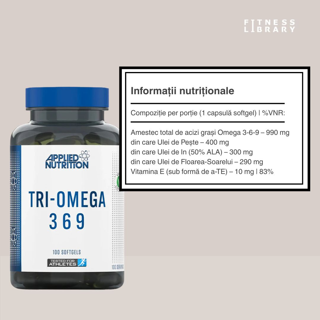 Minte ageră, inimă puternică. Descoperă Tri-Omega 3-6-9 de la Applied Nutrition.