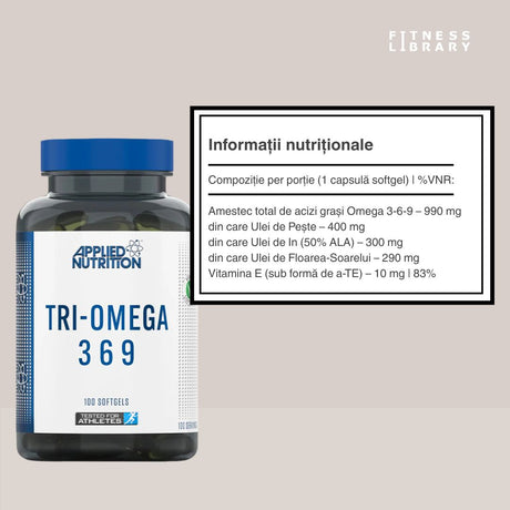 Minte ageră, inimă puternică. Descoperă Tri-Omega 3-6-9 de la Applied Nutrition.