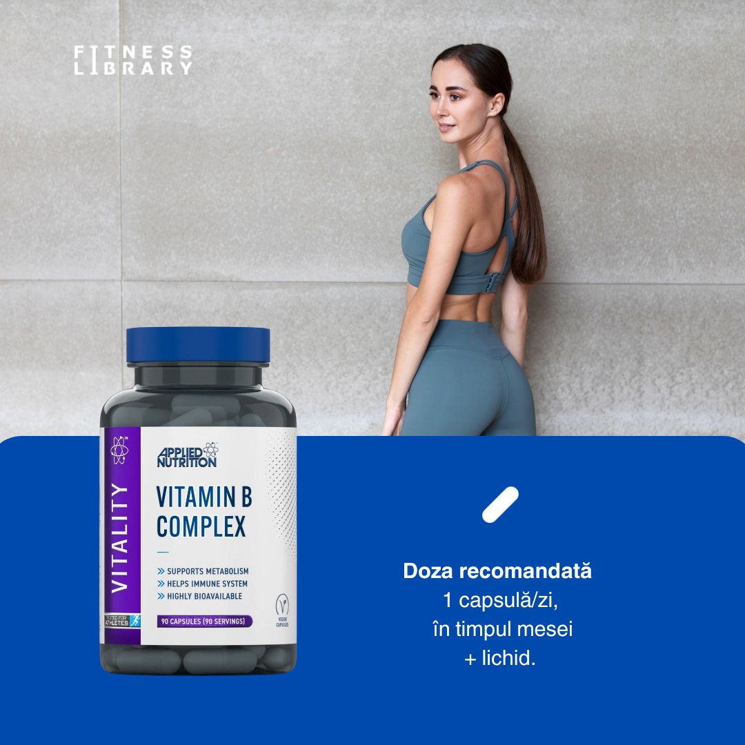 Energie vibrantă și claritate mentală cu Complexul B de la Applied Nutrition. 90 de zile de vitalitate.