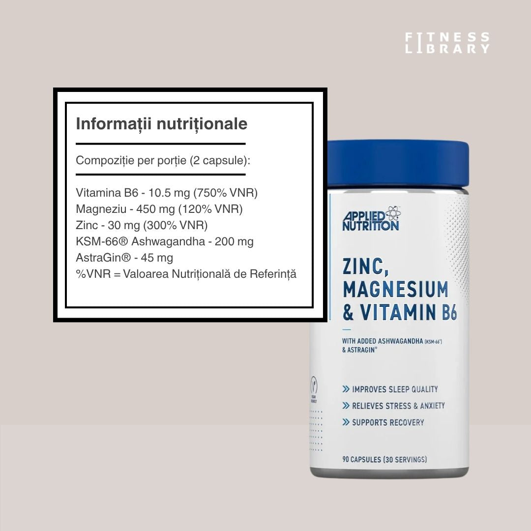 Somn odihnitor, energie reînnoită. Descoperă ZMA PRO + Ashwagandha de la Applied Nutrition.