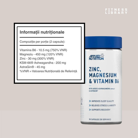 Somn odihnitor, energie reînnoită. Descoperă ZMA PRO + Ashwagandha de la Applied Nutrition.