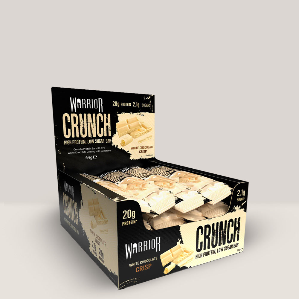 Imagine cu batonul proteic Warrior Crunch Bar de la WARRIOR, 64g. White chocolate crisp aroma.