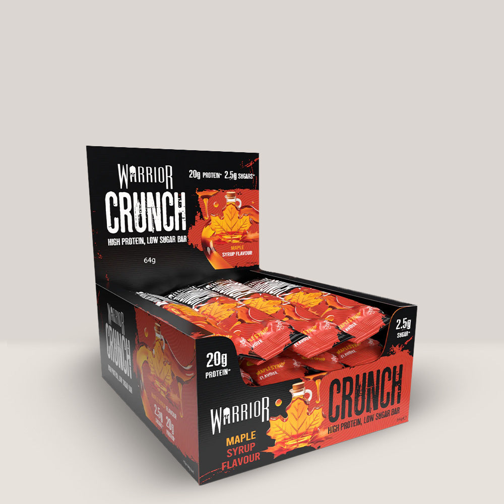 Imagine cu batonul proteic Warrior Crunch Bar de la WARRIOR, 64g. Maply Syrup aroma.