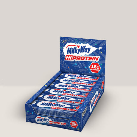 Baton proteic Milky Way Hi-Protein, o gustare cu 15g de proteine și miez pufos. x12.