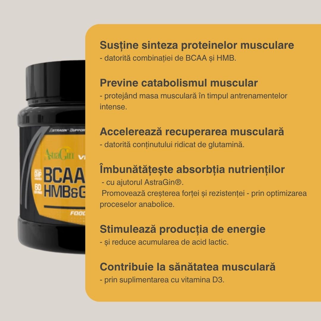 Performanță maximă, recuperare rapidă. VITABOLIC BCAA 10:1:1 + Glutamină + HMB.
