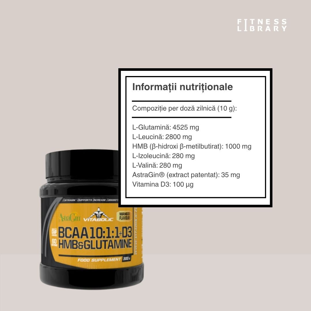 Recuperare musculară rapidă cu VITABOLIC BCAA 10:1:1. Performanță de vârf și revitalizare profundă.