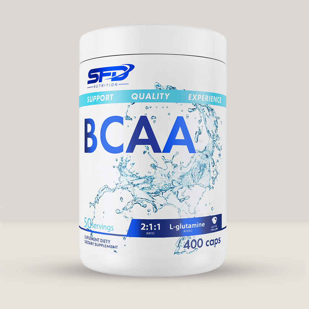 Imagine cu suplimentul alimentar BCAA 2:1:1 + L-Glutamine de la SFD NUTRITION, 500g, 50 de serviri.
