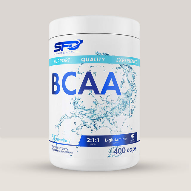 Imagine cu suplimentul alimentar BCAA 2:1:1 + L-Glutamine de la SFD NUTRITION, 500g, 50 de serviri.