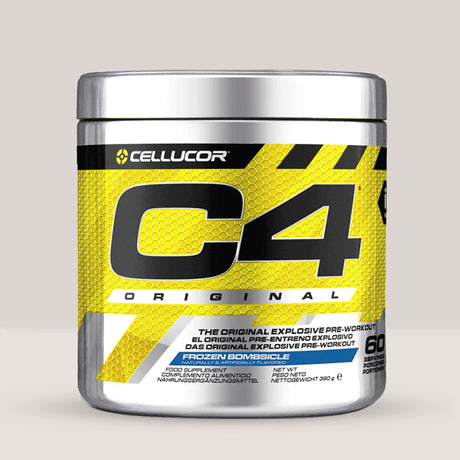Imagine cu suplimentul pre-workout Cellucor C4, 390g, 60 de serviri. Frozen bombsicle aroma.
