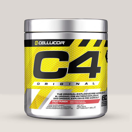 Imagine cu suplimentul pre-workout Cellucor C4, 390g, 60 de serviri. Fruit punch aroma.