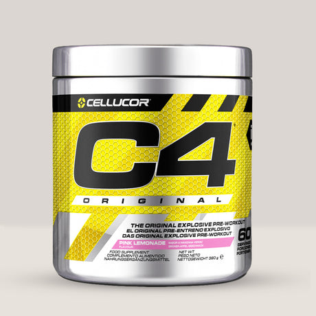 Imagine cu suplimentul pre-workout Cellucor C4, 390g, 60 de serviri. Pink lemonade aroma.