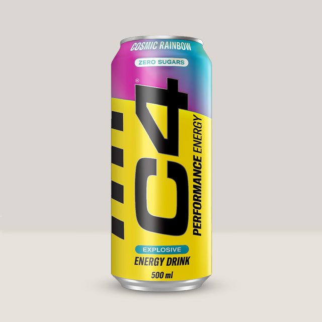 Imagine cu băutura energizantă Cellucor C4 Explosive Energy Drink, 500ml. Cosmic Rainbow aroma.