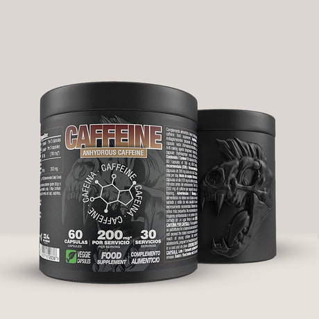 Flacon de Anhydrous Caffeine de la Zoomad Labs, supliment cu 60 de capsule de cofeină anhidră (200mg per porție).