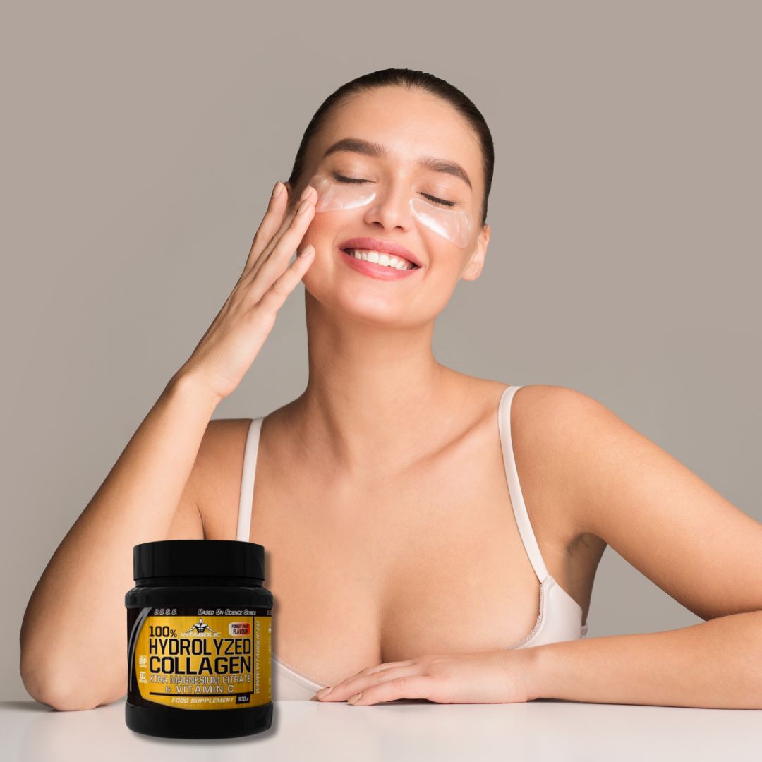 Colagen hidrolizat VITABOLIC cu magneziu și vitamina C: piele radiantă, păr strălucitor, articulații suple.  Eliberează-te de limite!