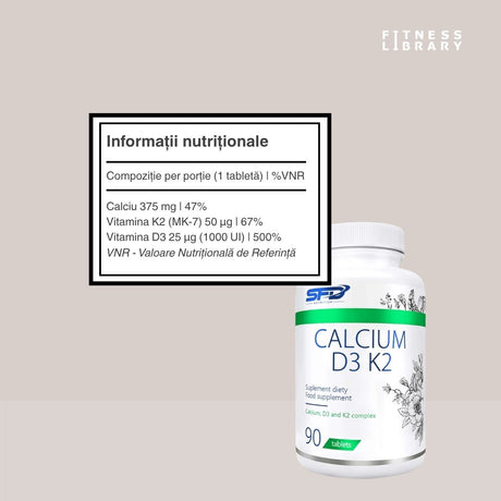 Oase puternice, inimă sănătoasă, imunitate de fier cu Calciu D3 K2 de la SFD Nutrition. Energie și vitalitate, zi de zi.