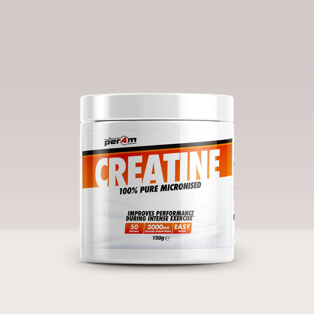Recipient de creatină monohidrată micronizată, 100% pură, de la PER4M.