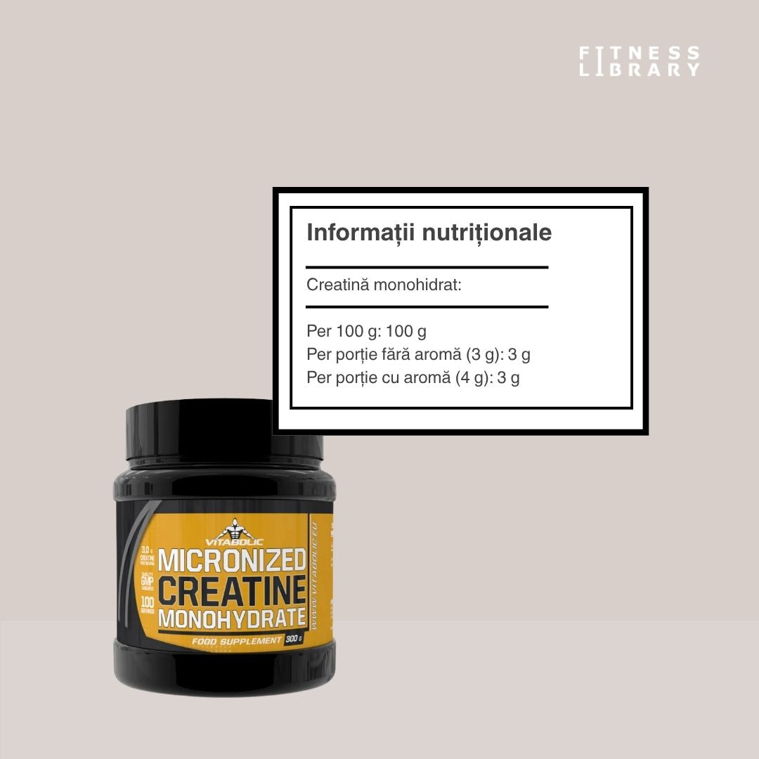 Creatină monohidrată micronizată VITABOLIC. Performanță maximă, rezultate vizibile.
