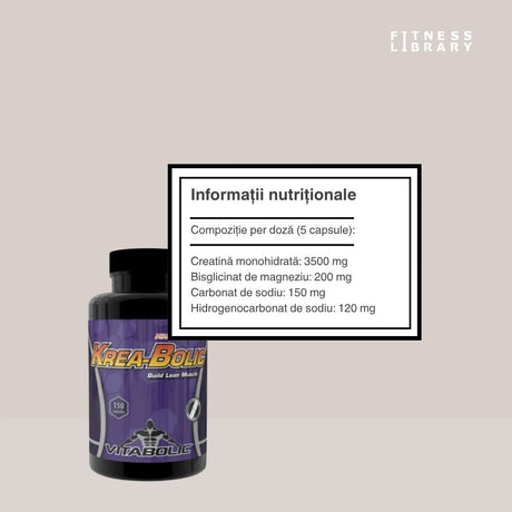 Performanță maximă, recuperare rapidă cu Krea-Bolic Vitabolic. Sculptează-ți corpul!