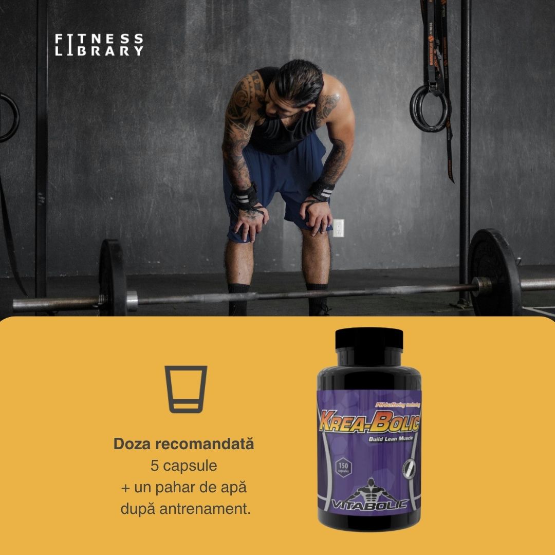 Performanță maximă, recuperare rapidă cu Krea-Bolic. Sculptează-ți fizicul ideal. Inovație Vitabolic.