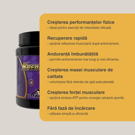 Krea-Bolic: Forță explozivă, recuperare rapidă, performanță maximă.