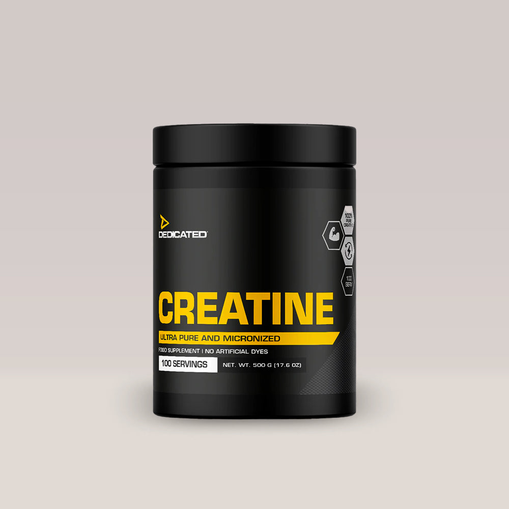 Imagine cu suplimentul Creatine Ultra pure and micronized de la Dedicated, 500g, 100 de serviri.