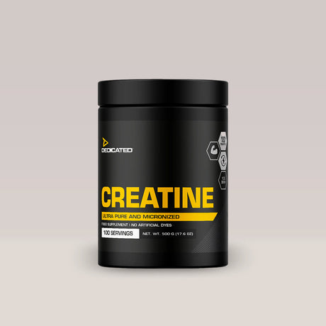 Imagine cu suplimentul Creatine Ultra pure and micronized de la Dedicated, 500g, 100 de serviri.