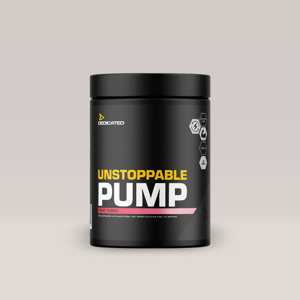 Pompare explozivă și anduranță de neegalat, fără stimulenți. Dedicated Unstoppable Pump - atinge performanța absolută! (Fruit Punch)