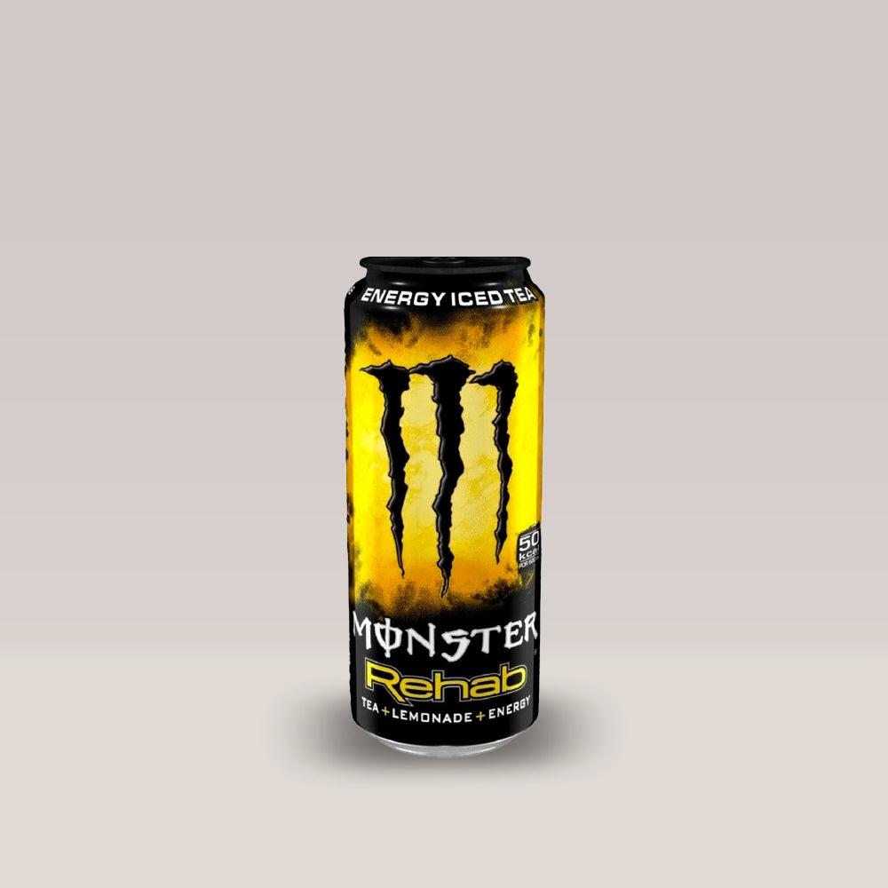 Doză de energizant non-carbonatat Monster Rehab Tea + Lemon, 500ml.