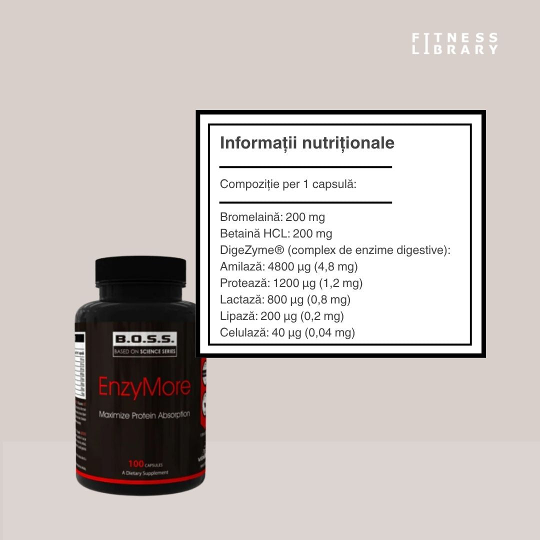 Digestie perfectă și absorbție optimă cu EnzyMore Vitabolic. Bucură-te de fiecare masă, fără disconfort!
