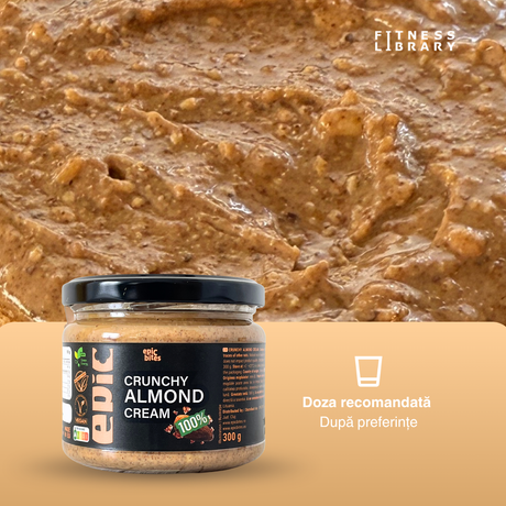 Crunchy Almond Cream 300g - mod de administrare - pentru controlul greutății | EPIC BITES