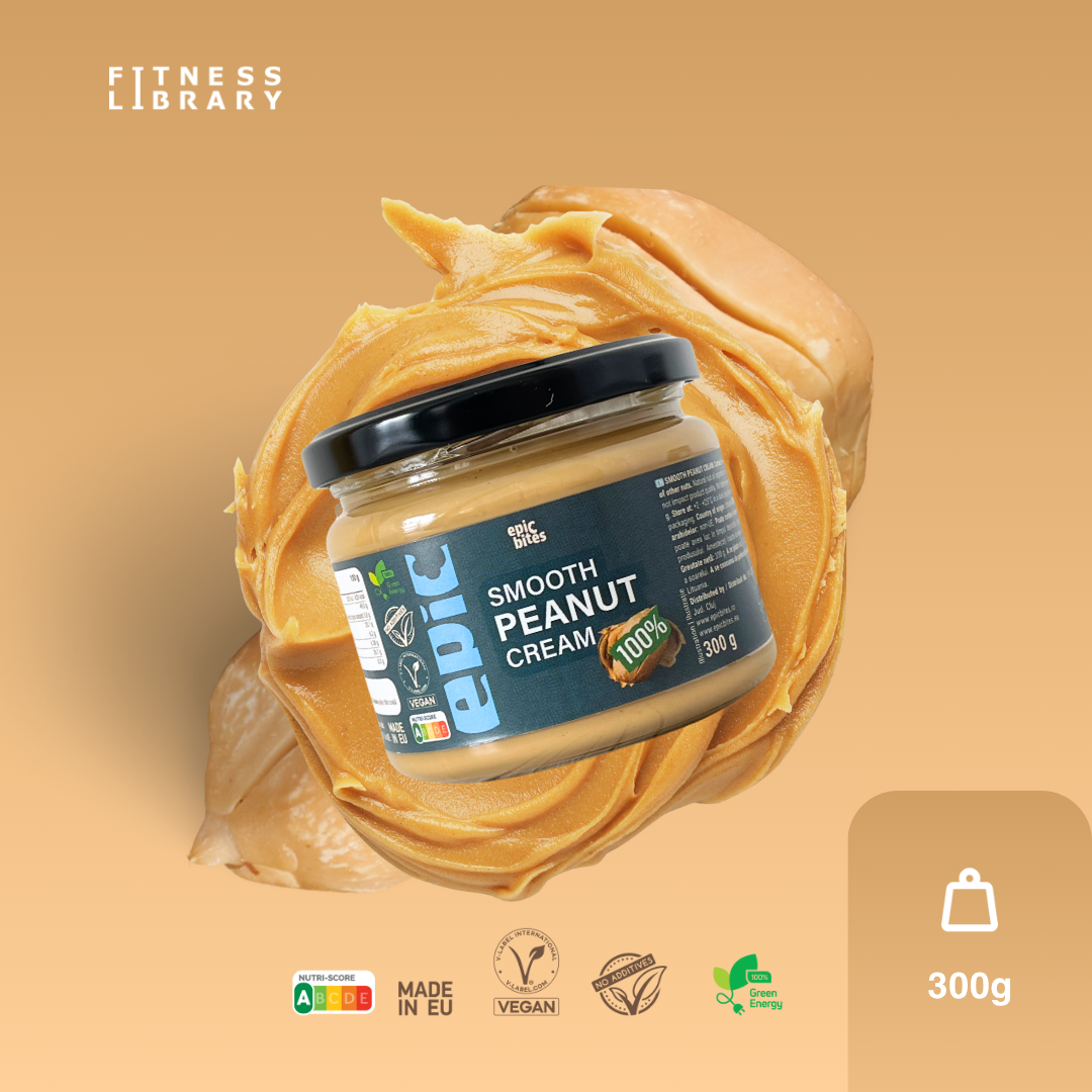 Unt de Arahide Fin 100% Natural 300g - ambalaj și greutate - pentru creștere musculară | EPIC BITES