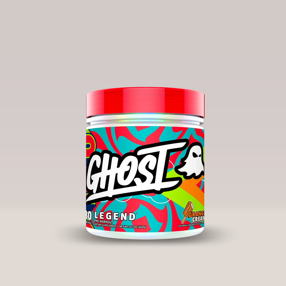 Imagine cu suplimentul pre-workout Ghost Legend V4, 30 de serviri. Orange cream aroma.